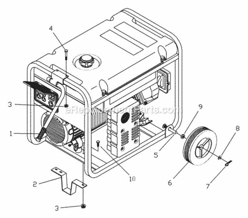 Wheel_Kit Diagram and Parts List for 1812-0  Briggs and Stratton Generator